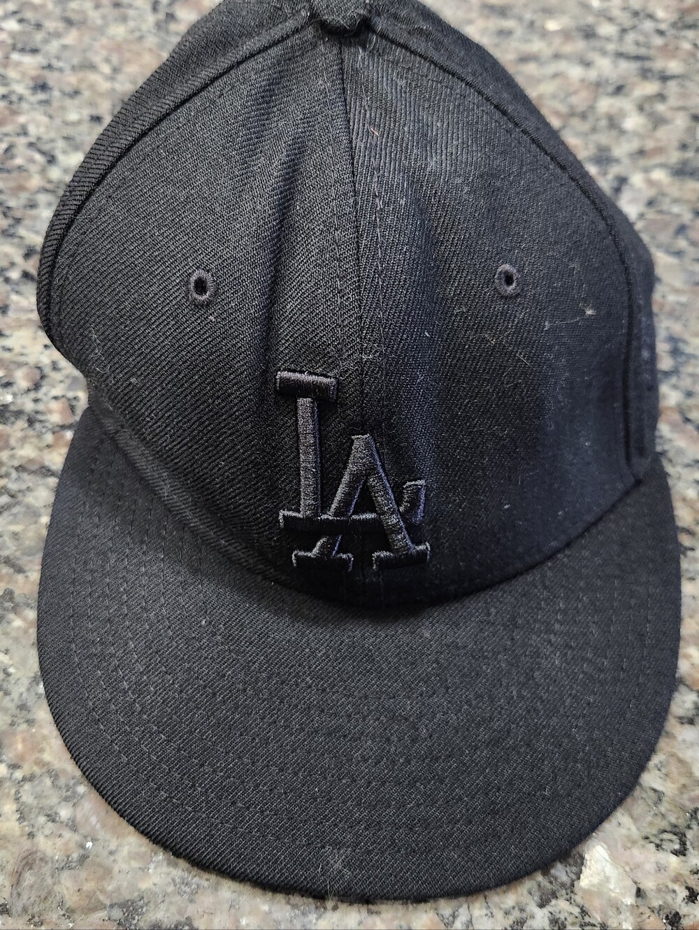 LA Dodgers Black on Black Fitted Hat